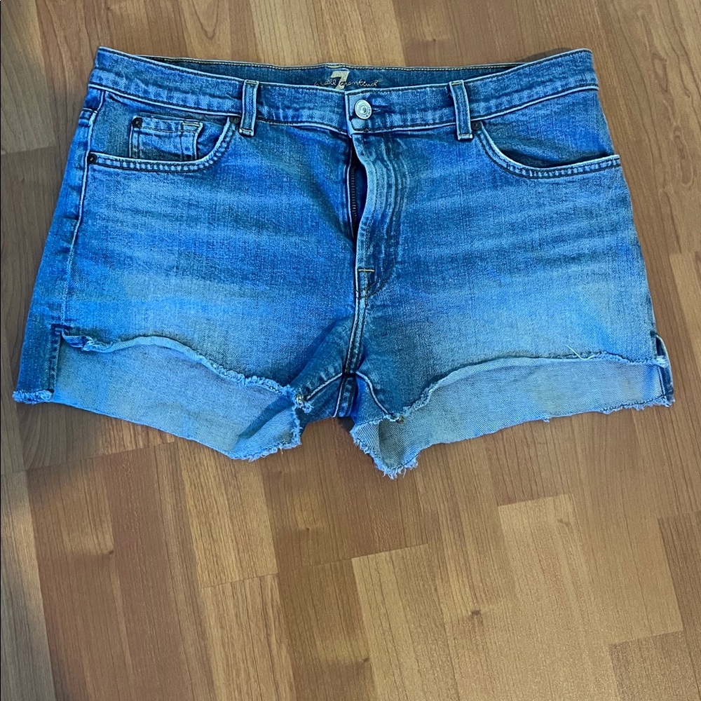 7 For All Mankind Blue Denim Jean shorts